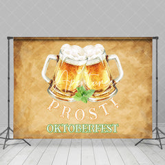Aperturee - Retro Brown Beer Prost Oktoberfest Party Backdrop
