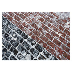 Aperturee - Retro Frozen Black Red Brick Winter Rubber Floor Mat
