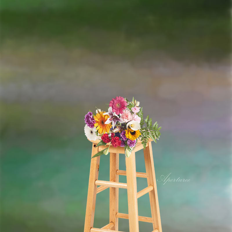 Aperturee - Retro Green Abstract Transverse Photoshoot Backdrop