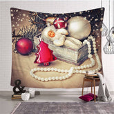 Aperturee - Retro Pendant Christmas Landscape Family Wall Tapestry
