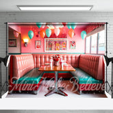 Aperturee - Retro Pink And Teal Seats Architecture Backdrop