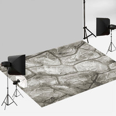 Aperturee - Retro Realistic Grey Stone Texture Photo Floor Mat