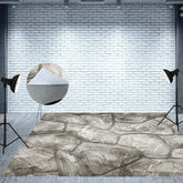 Aperturee - Retro Realistic Grey Stone Texture Photo Floor Mat