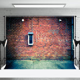Aperturee - Retro Red Graffiti Brick Wall Street Photo Backdrop