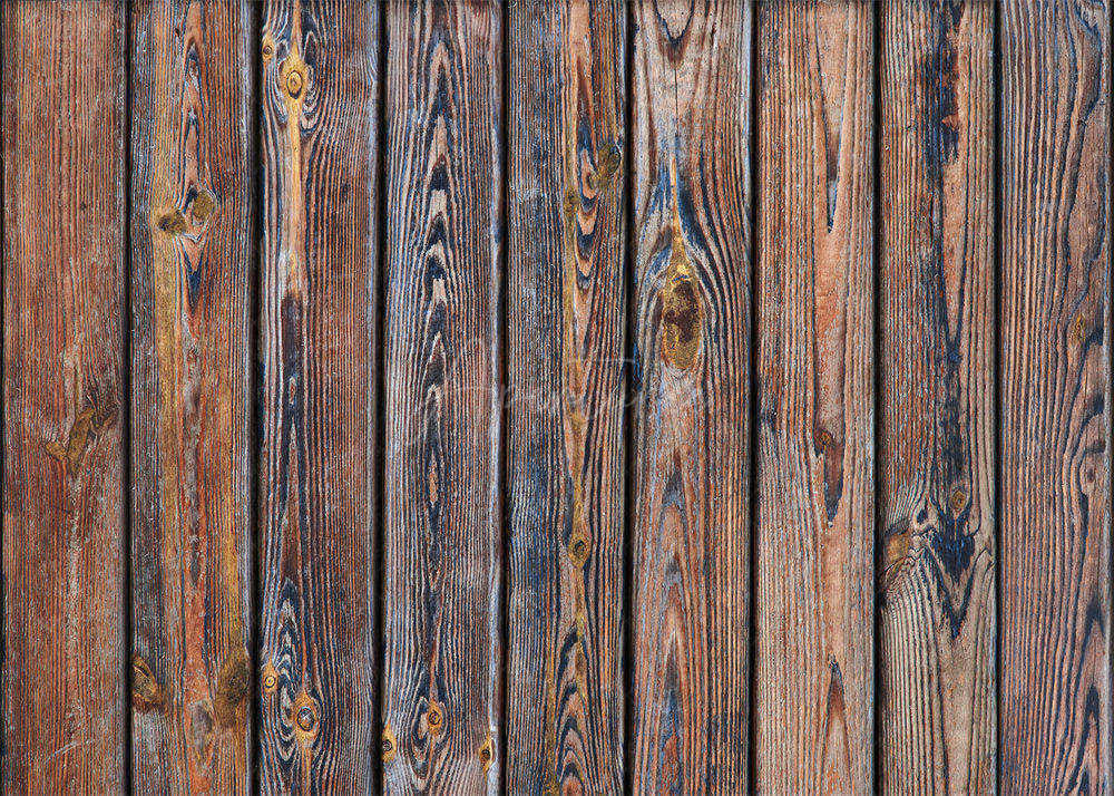 Aperturee - Vintage Reddish Brown Wood Texture Rubber Floor Mat