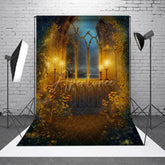 Aperturee - Retro Window Candles Grass Photography Backdrop