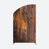 Aperturee - Retro Wood Grain Party Convex Oblique Arch Backdrop