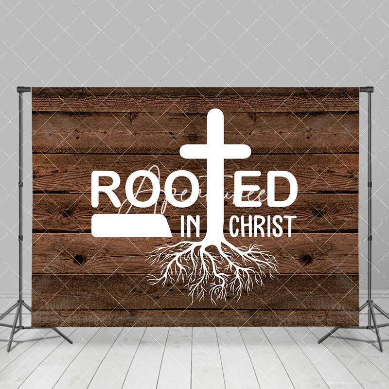 Aperturee - Retro Wooden Religious Rooted In Christ Backdrop