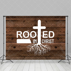 Aperturee - Retro Wooden Religious Rooted In Christ Backdrop