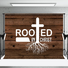 Aperturee - Retro Wooden Religious Rooted In Christ Backdrop