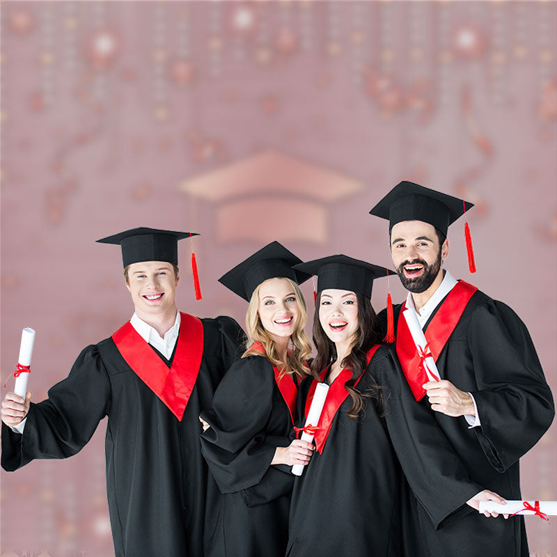 Aperturee - Ribbons Stars Glitter Pink Grad Backdrop For Photo