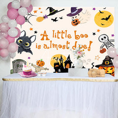 Aperturee - Rip Castle Witch Bat Halloween Baby Shower Backdrop