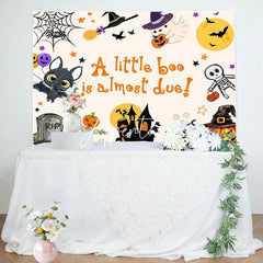 Aperturee - Rip Castle Witch Bat Halloween Baby Shower Backdrop