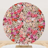 Aperturee - Romantic Colorful Floral Round Backdrop For Wedding