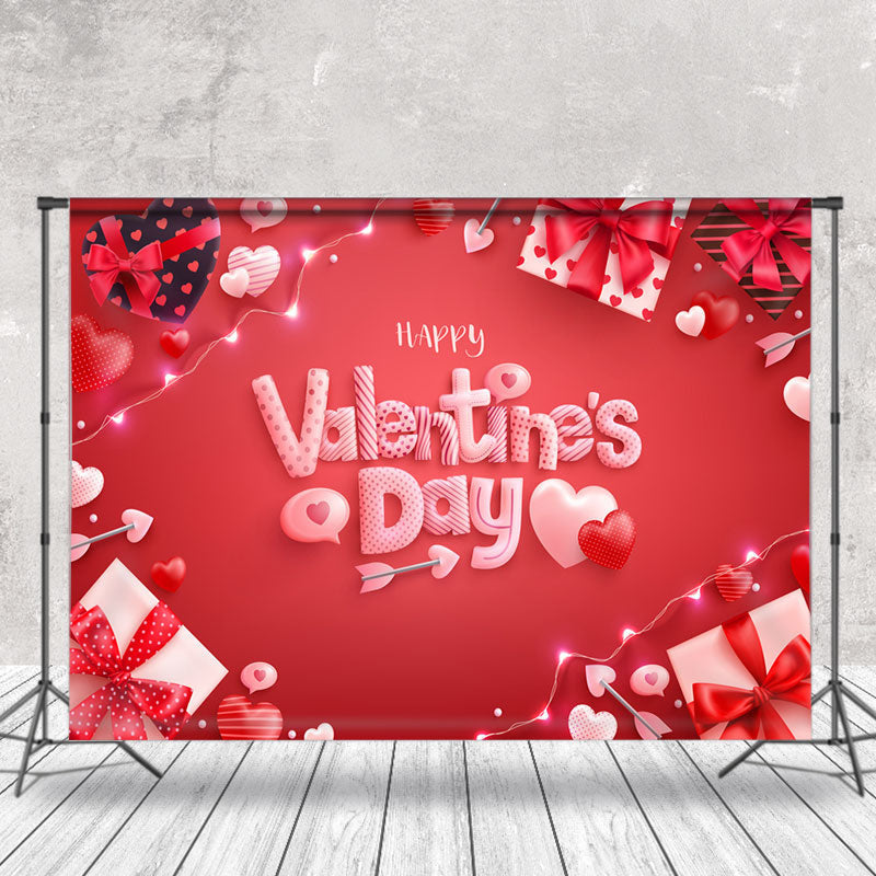Aperturee - Romantic Gifts Hearts Red Valentines Day Backdrop