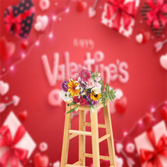Aperturee - Romantic Gifts Hearts Red Valentines Day Backdrop