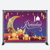 Aperturee - Romantic Stars Night Moon Palace Ramadan Backdrop