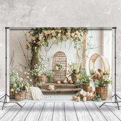 Aperturee - Rose Easter Egg Decoration Spring Photo Backdrop