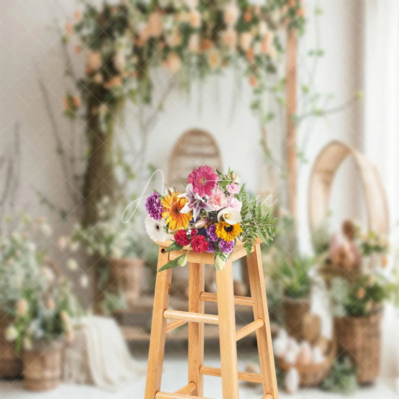 Aperturee - Rose Easter Egg Decoration Spring Photo Backdrop