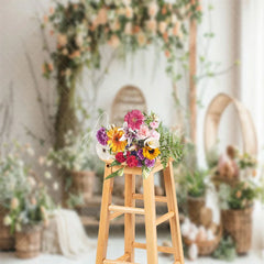 Aperturee - Rose Easter Egg Decoration Spring Photo Backdrop