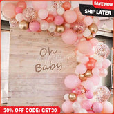 Aperturee - Rose Gold 125 Pack DIY Balloon Arch Kit | Garland Party Decorations - Pink