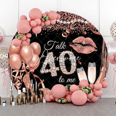 Aperturee - Rose Gold Balloon Heel Round 40th Birthday Backdrop