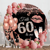 Aperturee - Rose Gold Balloon Heel Round 60th Birthday Backdrop
