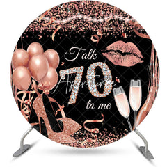 Aperturee - Rose Gold Balloon Heel Round 70th Birthday Backdrop