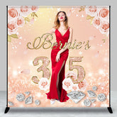 Aperturee - Rose Gold Diamonds Custom 35th Birthday Backdrop
