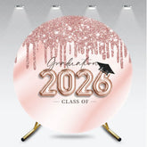 Aperturee - Rose Gold Glitter 2026 Circle Backdrop For Grad Party