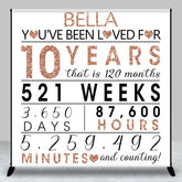Aperturee - Rose Gold Glitter Letter Custom Anniversary Backdrop