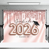 Aperturee - Rose Gold Graduation Class Of 2026 Photo Backdrop