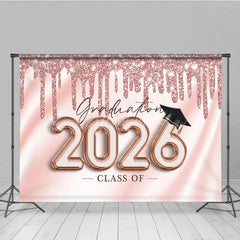 Aperturee - Rose Gold Graduation Class Of 2026 Photo Backdrop