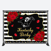 Aperturee - Roses Horse Race Black White Kentucky Derby Backdrop