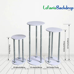 Lofaris Round 3pcs Display Cylinder Metal Pedestals Plinths