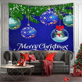 Aperturee - Round Ball And Leaves Merry Christmas Wall Tapestry