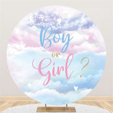 Aperturee Round Blue Boy Or Pink Girl Baby Shower Backdrop