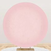 Aperturee - Round Bright Pink Solid Color Birthday Backdrop