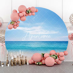Aperturee - Round Coastal Sandy Beach Blue Sky Summer Backdrop