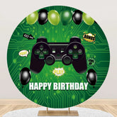Aperturee - Round Gamepad Green Circuit Board Birthday Backdrop