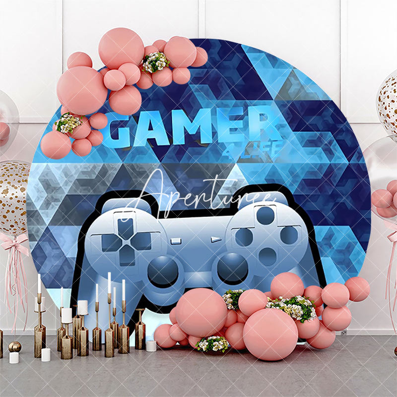 Aperturee - Round Gamer 4 Life Gamepad Bokeh Party Backdrop