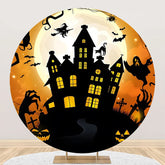 Aperturee - Round Ghost Castle Moon Night Halloween Backdrop