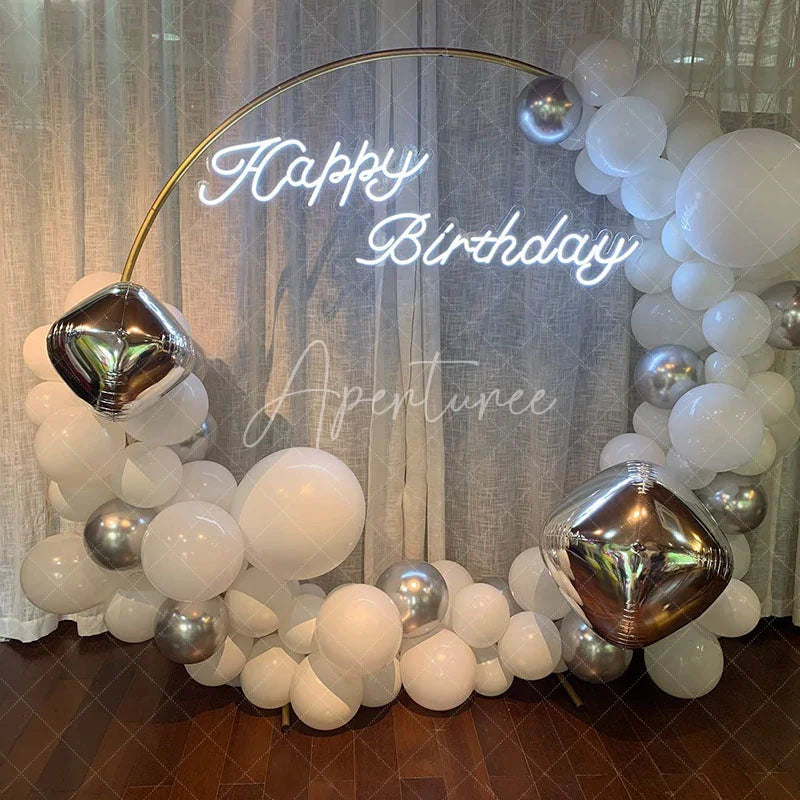 Aperturee - Round Golden Metal Circle Backdrop Stand Frame for Party