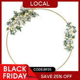 Aperturee - Round Golden Metal Circle Backdrop Stand Frame for Party