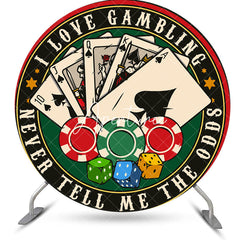 Aperturee - Round I Love Gambling Poker Dice Casino Backdrop