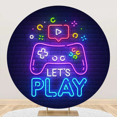 Aperturee - Round Lets Play Gamepad Brick Wall Party Backdrop