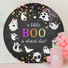 Aperturee - Round Little Boo Halloween Baby Shower Backdrop
