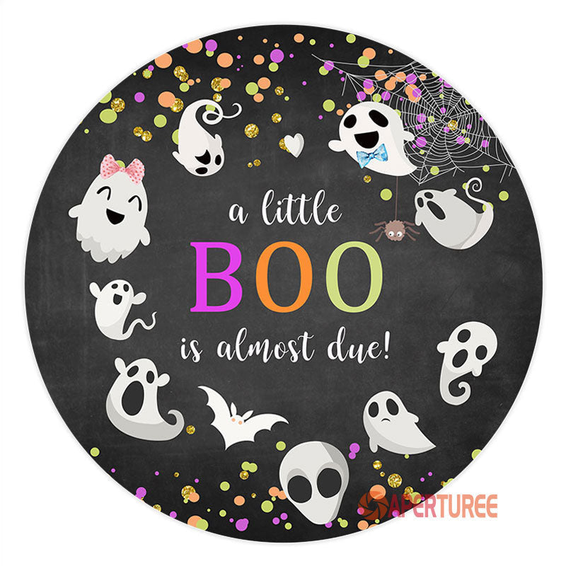 Aperturee - Round Little Boo Halloween Baby Shower Backdrop