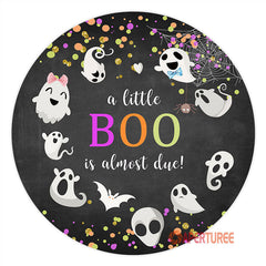 Aperturee - Round Little Boo Halloween Baby Shower Backdrop