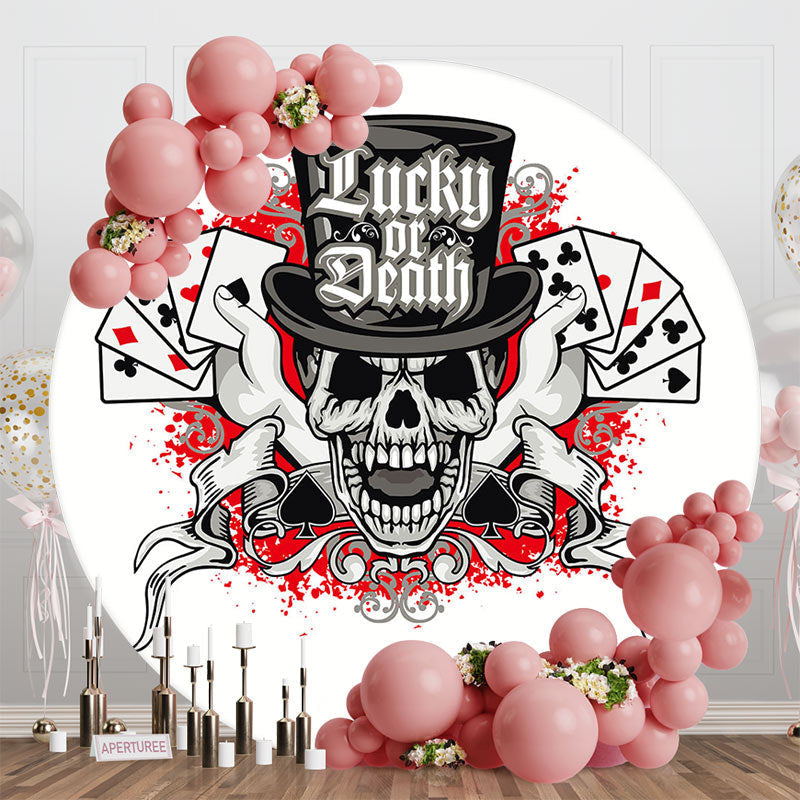 Aperturee - Round Lucky Or Death Skull Poker Casino Backdrop